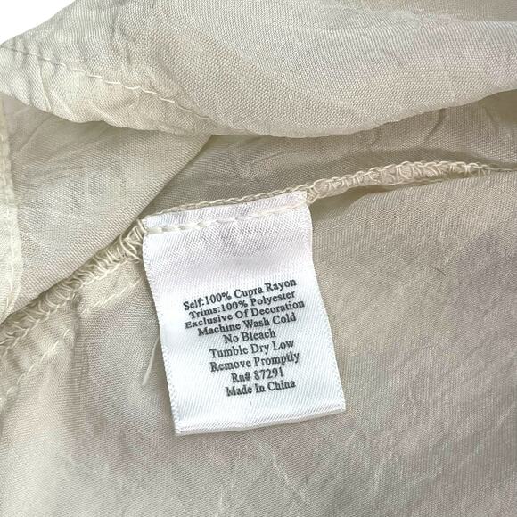 JOHNNY WAS Womens 1X Embroidered Sheer Sleeve Boho Tunic Shirt Top NWT - Picture 8 of 10